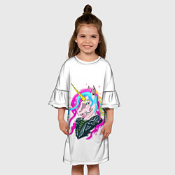 Платье клеш для девочки Uni cool Corn, цвет: 3D-принт — фото 2