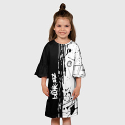 Платье клеш для девочки Blink 182 БРЫЗГИ, цвет: 3D-принт — фото 2