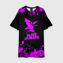 Платье клеш для девочки Black Sabbath metal, цвет: 3D-принт