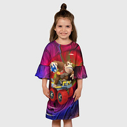 Платье клеш для девочки Mario Donkey Kong Nintendo Video Game, цвет: 3D-принт — фото 2