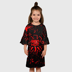 Платье клеш для девочки Red Hot Chili Peppers, лого, цвет: 3D-принт — фото 2