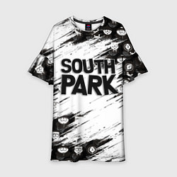 Платье клеш для девочки Южный парк - персонажи и логотип South Park, цвет: 3D-принт