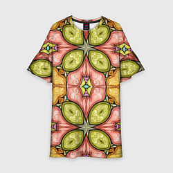 Платье клеш для девочки Калейдоскоп узоры, цвет: 3D-принт