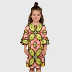 Платье клеш для девочки Калейдоскоп узоры, цвет: 3D-принт — фото 2