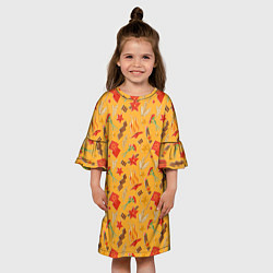Платье клеш для девочки Георгиевская ленточка, Вечный огонь, цветок, медал, цвет: 3D-принт — фото 2