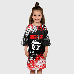 Платье клеш для девочки Free Fire брызги красок, цвет: 3D-принт — фото 2