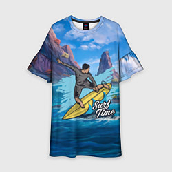 Платье клеш для девочки Серфинг Surf, цвет: 3D-принт