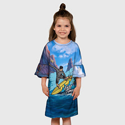 Платье клеш для девочки Серфинг Surf, цвет: 3D-принт — фото 2