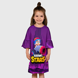 Платье клеш для девочки BrawlStars Бонни с пушкой Bonny, цвет: 3D-принт — фото 2