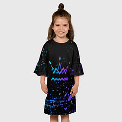 Платье клеш для девочки Mamamoo neon, цвет: 3D-принт — фото 2