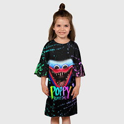 Платье клеш для девочки POPPY PLAYTIME HAGGY WAGGY - ПОППИ ПЛЕЙТАЙМ краска, цвет: 3D-принт — фото 2
