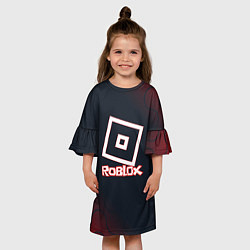 Платье клеш для девочки Roblox : logo, цвет: 3D-принт — фото 2