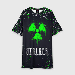 Платье клеш для девочки Stalker сталкер брызги, цвет: 3D-принт