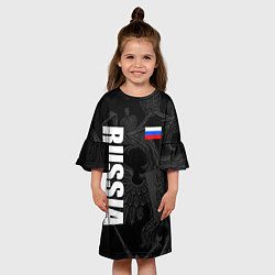 Платье клеш для девочки RUSSIA - BLACK EDITION, цвет: 3D-принт — фото 2