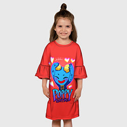 Платье клеш для девочки POPPY PLAYTIME CUTE HAGGY WAGGY - милый Хагги Вагг, цвет: 3D-принт — фото 2