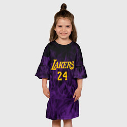Платье клеш для девочки Lakers 24 фиолетовое пламя, цвет: 3D-принт — фото 2