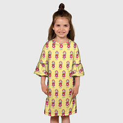 Платье клеш для девочки Обезьянка на грибе, цвет: 3D-принт — фото 2