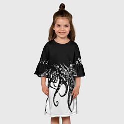 Платье клеш для девочки В щупальцах осьминога, цвет: 3D-принт — фото 2