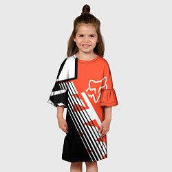 Платье клеш для девочки FOX X KTM Сollaboration, цвет: 3D-принт — фото 2