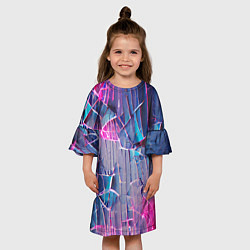 Платье клеш для девочки Осколки стекла, цвет: 3D-принт — фото 2
