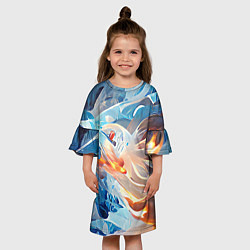 Платье клеш для девочки Ice & flame, цвет: 3D-принт — фото 2