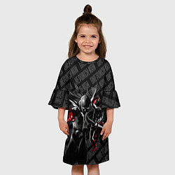 Платье клеш для девочки Ванпанчмен в черных тонах, цвет: 3D-принт — фото 2