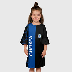 Платье клеш для девочки Челси футбольный клуб, цвет: 3D-принт — фото 2