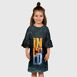 Платье клеш для девочки IN COLD логотип на темном фоне, цвет: 3D-принт — фото 2