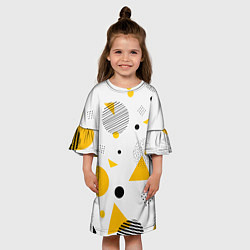 Платье клеш для девочки GEOMETRIC INTERWEAVING OF SHAPES, цвет: 3D-принт — фото 2
