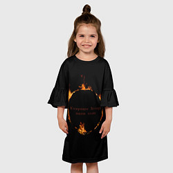 Платье клеш для девочки Знак тьмы из Dark Souls с надписью, цвет: 3D-принт — фото 2