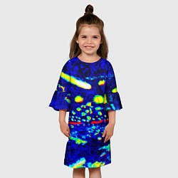Платье клеш для девочки Цветное небо, цвет: 3D-принт — фото 2