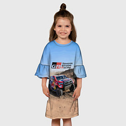 Платье клеш для девочки Toyota Gazoo Racing Rally Desert Competition Ралли, цвет: 3D-принт — фото 2