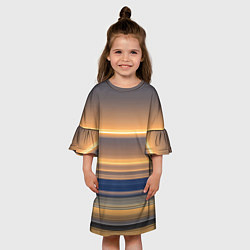 Платье клеш для девочки Цветные линии colored lines, цвет: 3D-принт — фото 2