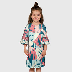 Платье клеш для девочки Пальмы Паттерн, цвет: 3D-принт — фото 2