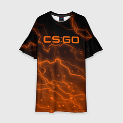 Платье клеш для девочки Counter Strike cs go молнии, цвет: 3D-принт