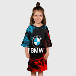 Платье клеш для девочки Bmw Огонь, цвет: 3D-принт — фото 2