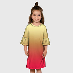 Платье клеш для девочки Красно-желтый градиент, цвет: 3D-принт — фото 2