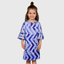 Платье клеш для девочки Динамичный летний узор Зигзаг, цвет: 3D-принт — фото 2