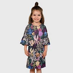Платье клеш для девочки Цветы Летние В Цветущем Саду, цвет: 3D-принт — фото 2