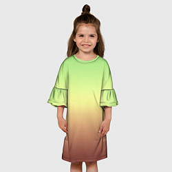 Платье клеш для девочки Градиент Фисташки Gradient, цвет: 3D-принт — фото 2