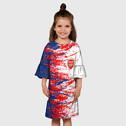 Платье клеш для девочки Arsenal fc арсенал фк texture, цвет: 3D-принт — фото 2