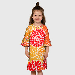 Платье клеш для девочки Летний цветочный паттерн, цвет: 3D-принт — фото 2