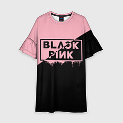 Платье клеш для девочки BLACKPINK BIG LOGO, цвет: 3D-принт