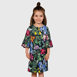 Платье клеш для девочки Цветы Старый Сад, цвет: 3D-принт — фото 2