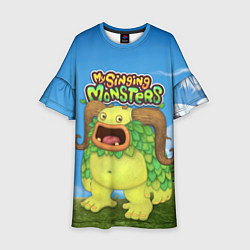 Платье клеш для девочки My singing monsters Избалолист Entbrat, цвет: 3D-принт