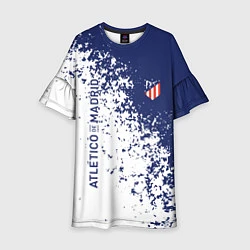 Платье клеш для девочки Atletico madrid football sport, цвет: 3D-принт