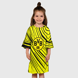 Платье клеш для девочки Borussia боруссия абстрактный фон желтый, цвет: 3D-принт — фото 2