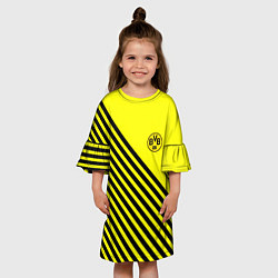 Платье клеш для девочки Borussia черные полосы, цвет: 3D-принт — фото 2