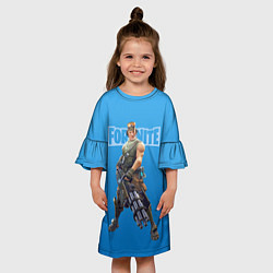 Платье клеш для девочки Fortnite Recon Scout Video game Разведчик, цвет: 3D-принт — фото 2
