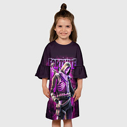 Платье клеш для девочки Fortnite Blacklight Крылатый персонаж видеоигры, цвет: 3D-принт — фото 2